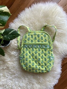 🍋💚🐘 Vera Bradley Citrus Print Mini Backpack 2006 Vintage Floral Quilted Bag